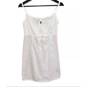 Love By Chesley Women L 100% Cotton Eyelet Milkmaid Mini Dress Cottage Fairy Y2K